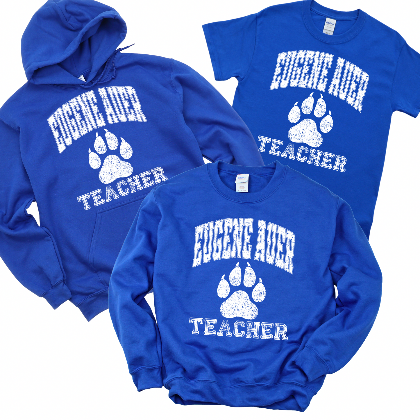 Varsity Eugene Auer Teacher Paw Print | Eugene Auer Spiritwear Fundraiser | LI Spirit & Sports Apparel