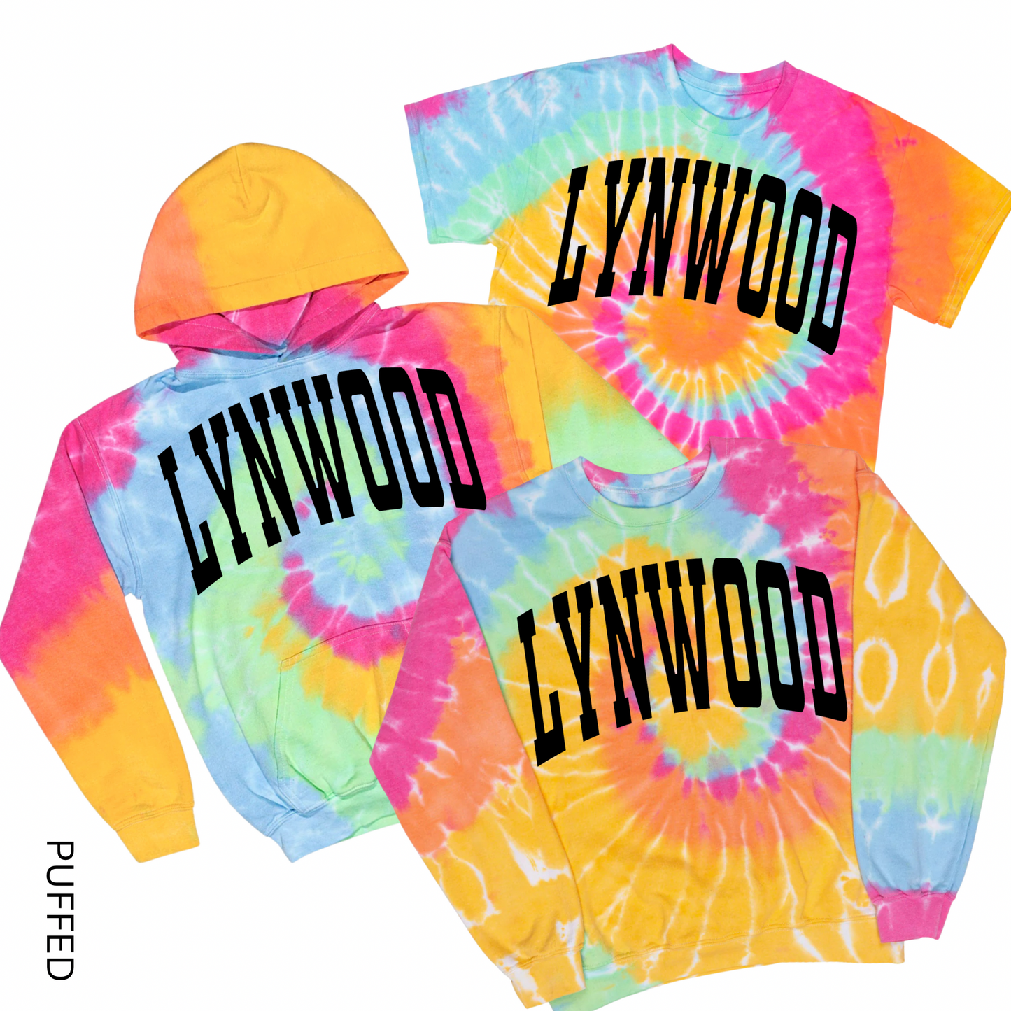 Puffed Lynwood Tie Dye | Lynwood Spiritwear Fundraiser | LI Spirit & Sports Apparel
