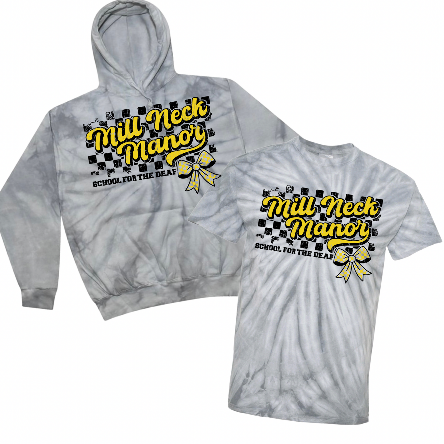 Checkered MNM Bow | MNM School for the Deaf Spiritwear Fundraiser | LI Spirit & Sports Apparel