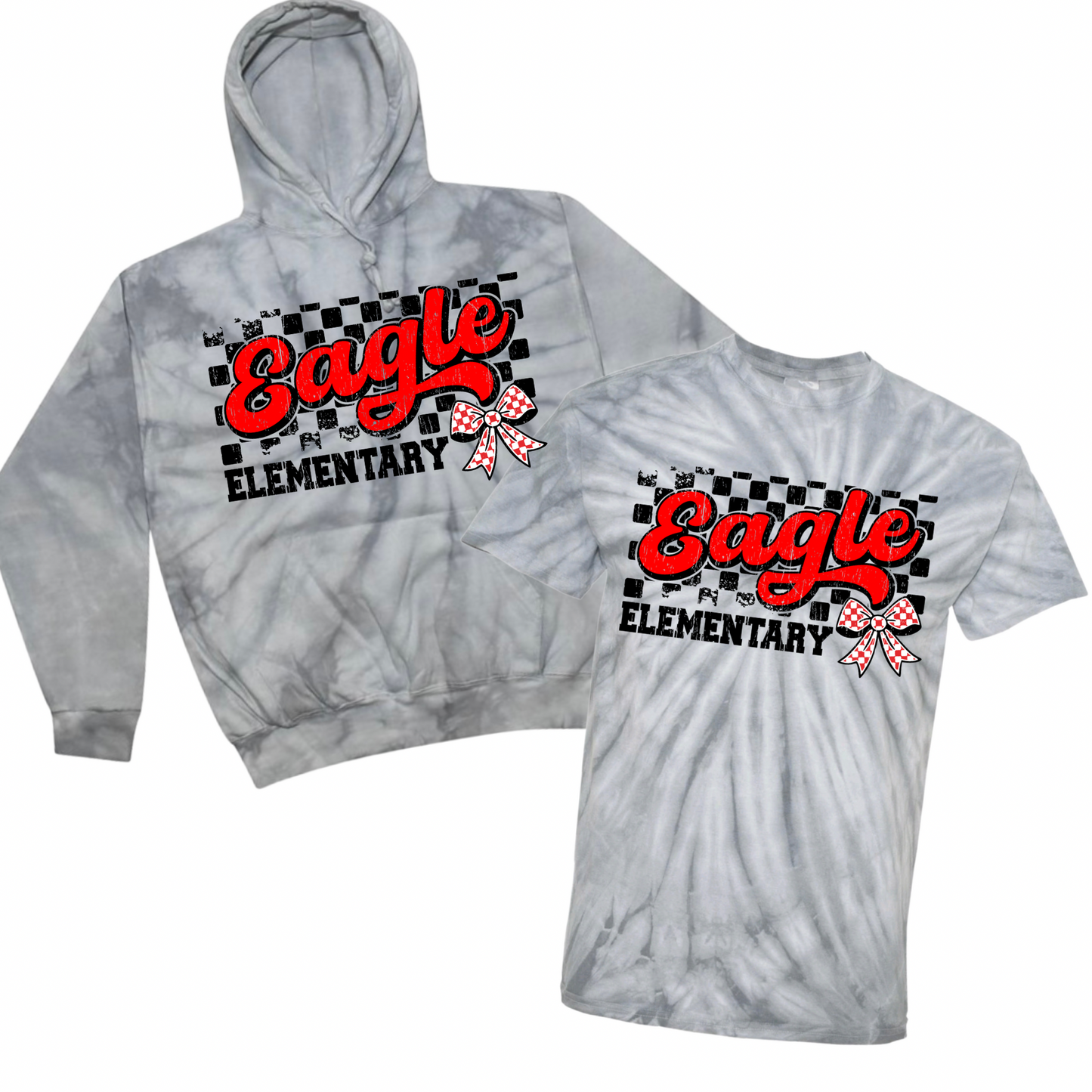 Checkered Eagle Bow | Eagle Elementary Spiritwear Fundraiser | LI Spirit & Sports Apparel