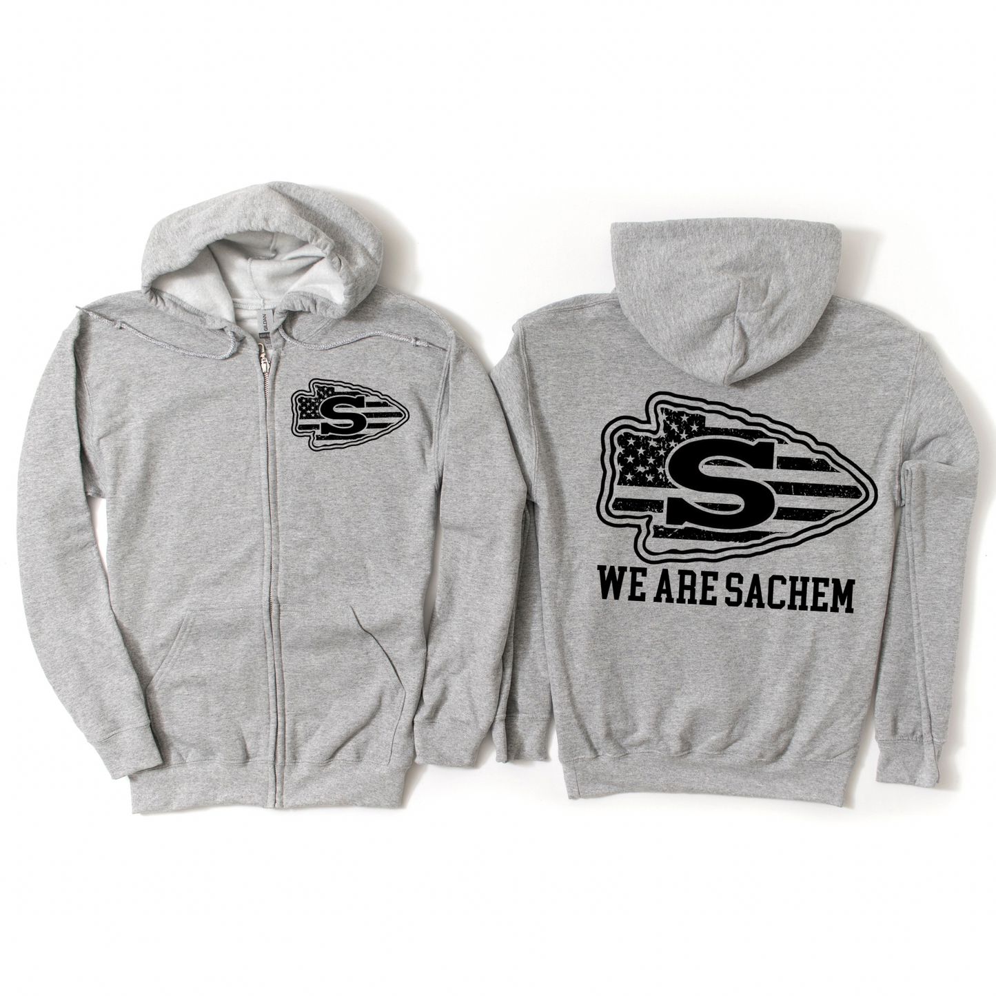 We Are Sachem Arrow Flag Zip-Up Hoodie | Lynwood Spiritwear Fundraiser | LI Spirit & Sports Apparel