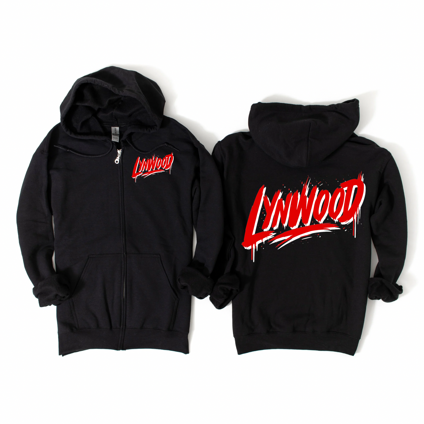 Drip Lynwood Black Zip-Up Hoodie | Lynwood Spiritwear Fundraiser | LI Spirit & Sports Apparel