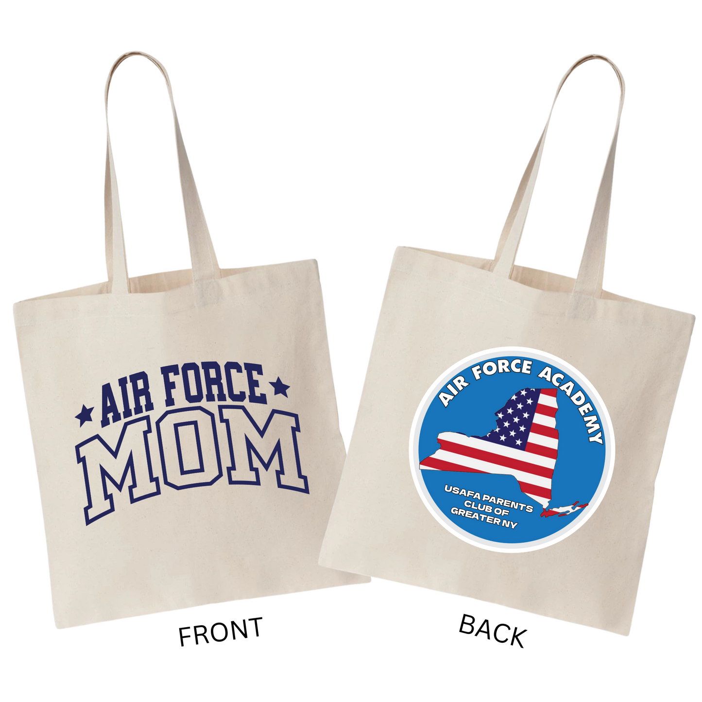 Air Force Mom Tote Bag | USAFA Parents Club of Greater NY Fundraiser | LI Spirit & Sports Apparel