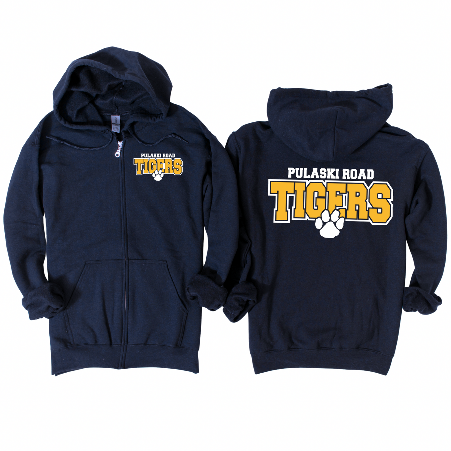 Pulaski Tigers Zip-Up Hoodie | Pulaski Road Spiritwear Fundraiser | LI Spirit & Sports Apparel