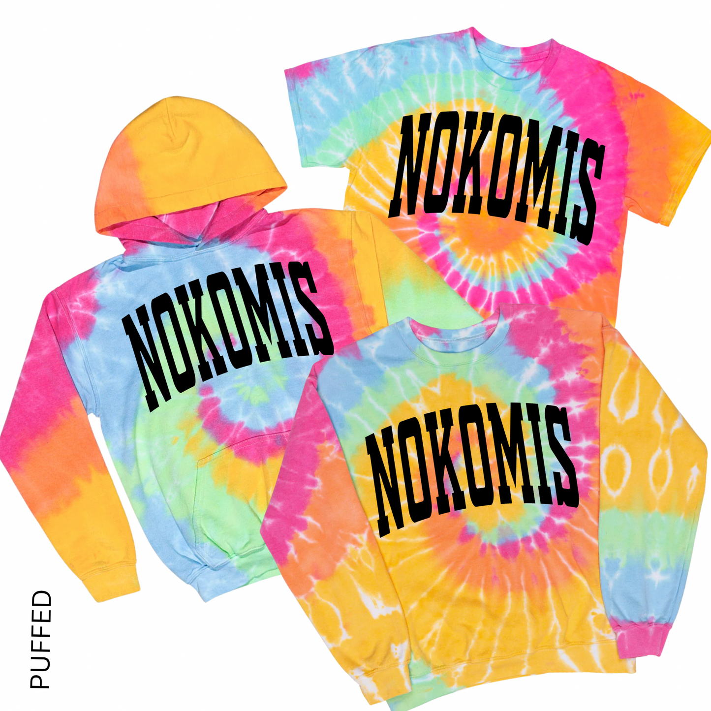 Puffed Nokomis Tie Dye | Nokomis Spiritwear Fundraiser | LI Spirit & Sports Apparel