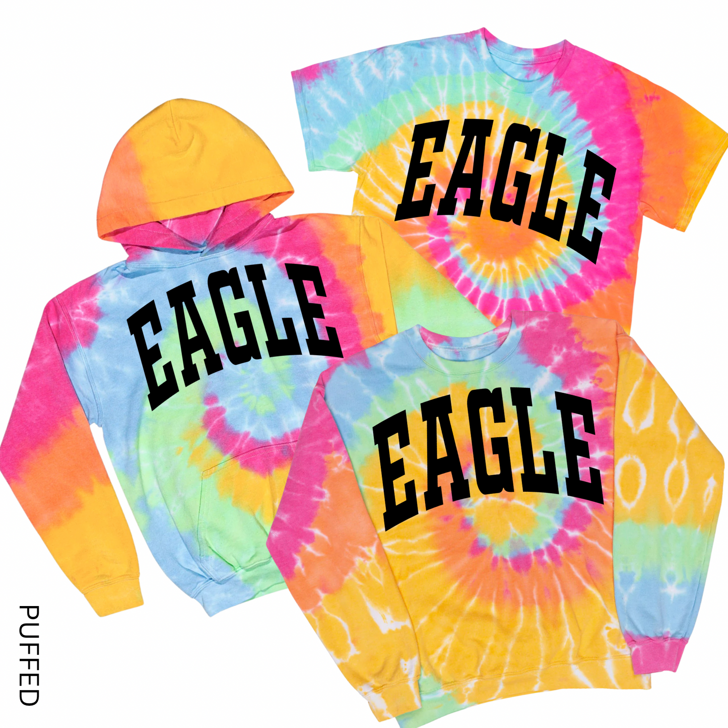 Puffed Eagle Tie Dye | Eagle Elementary Spiritwear Fundraiser | LI Spirit & Sports Apparel