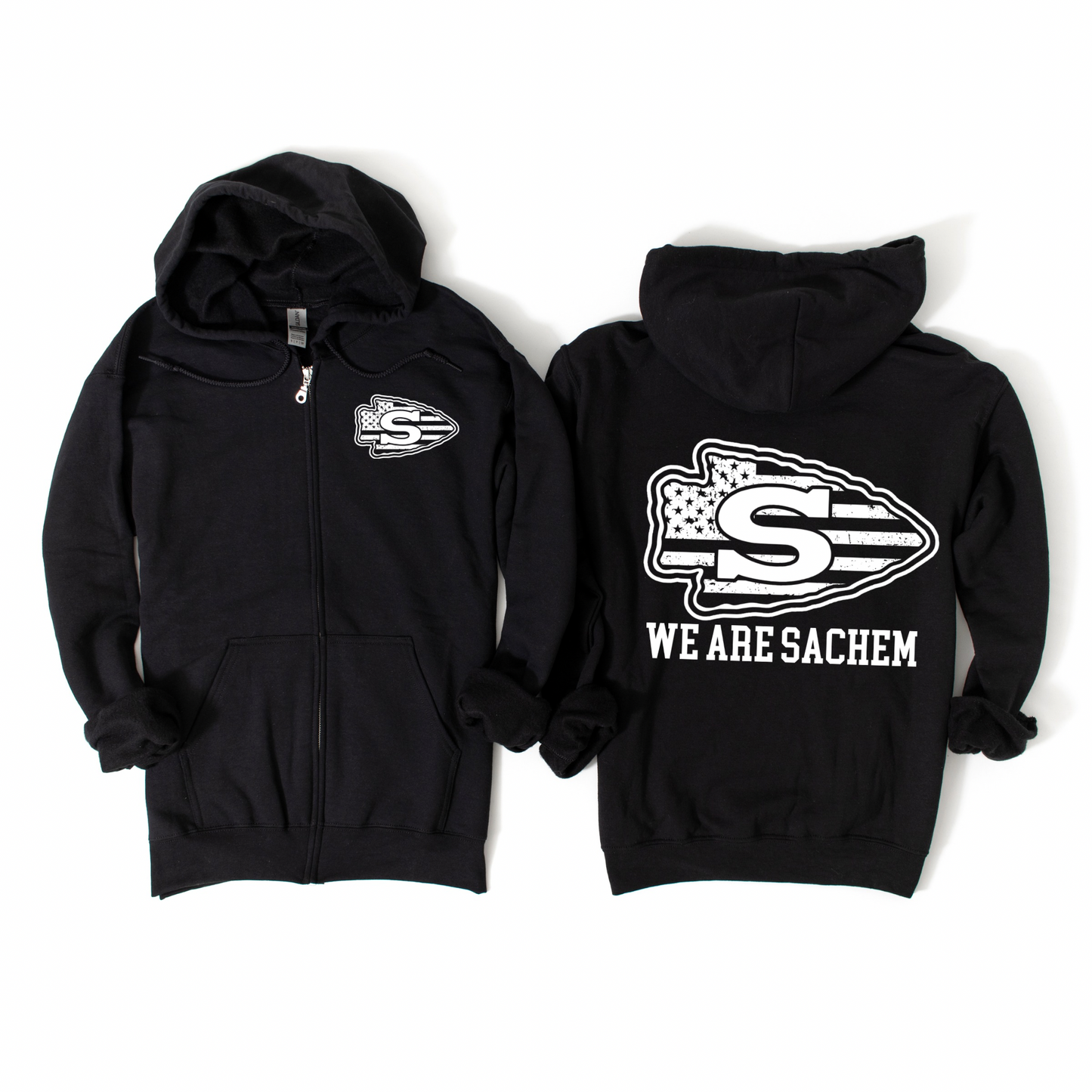 We Are Sachem Arrow Flag Zip-Up Hoodie | Lynwood Spiritwear Fundraiser | LI Spirit & Sports Apparel