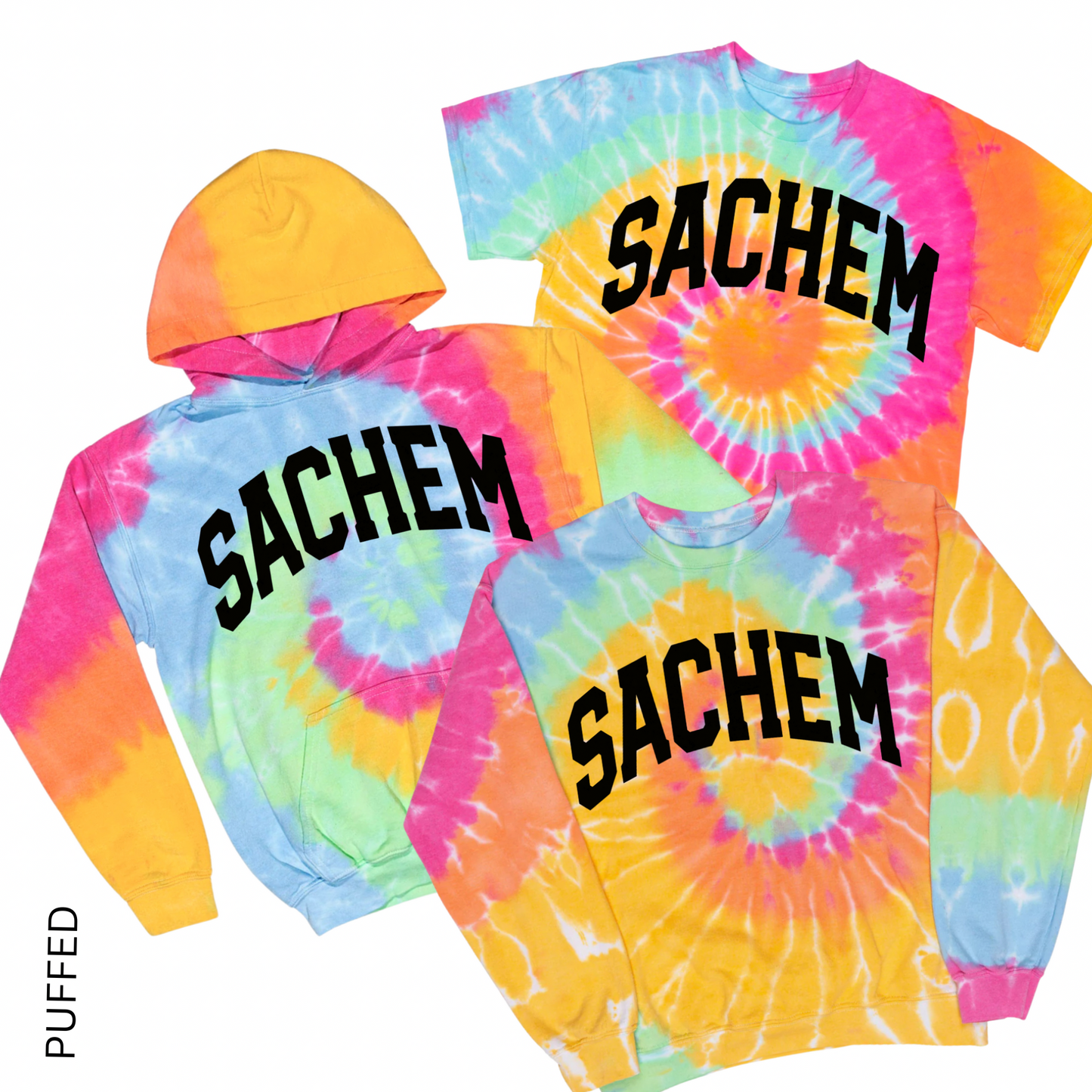 Puffed Sachem Tie Dye | Nokomis Spiritwear Fundraiser | LI Spirit & Sports Apparel