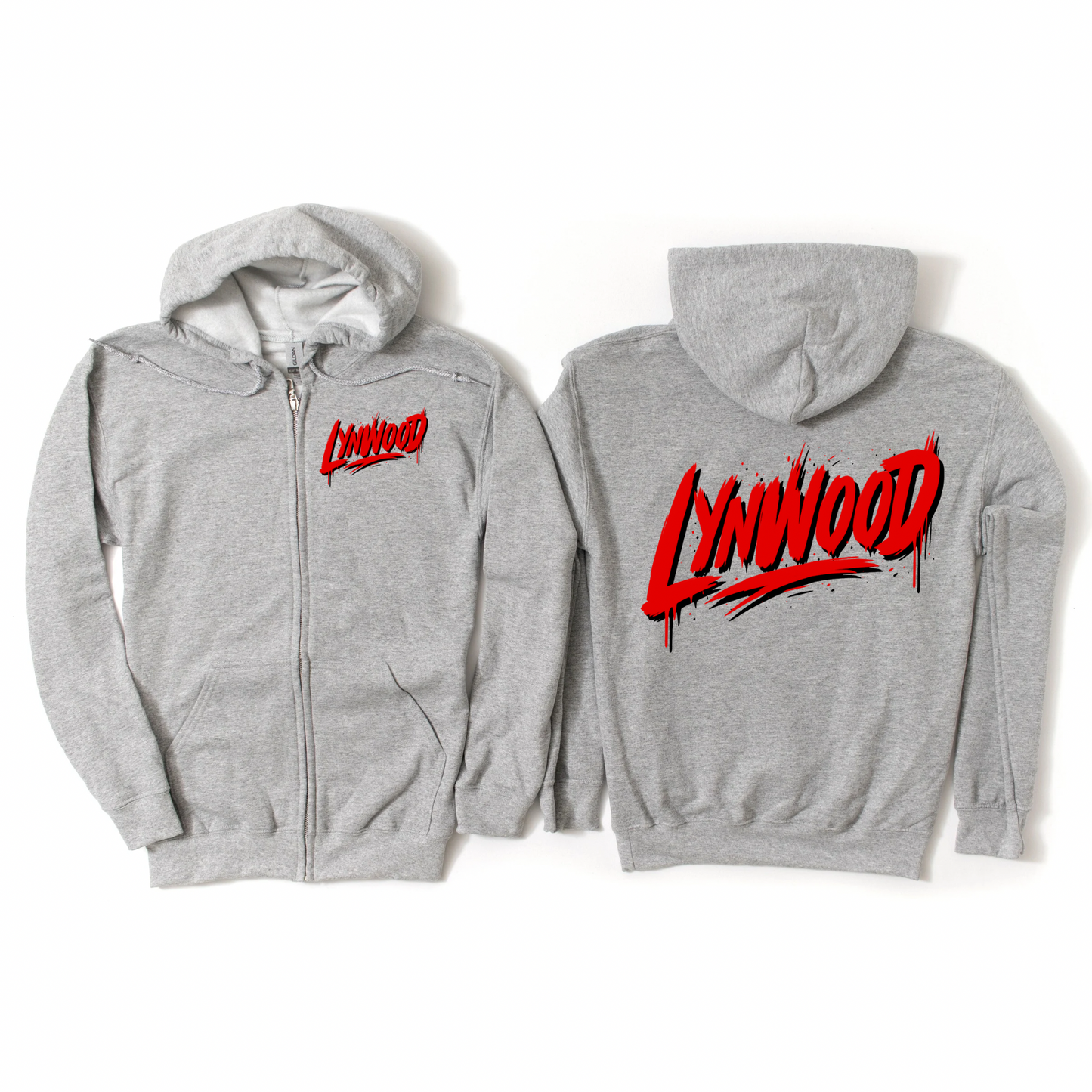 Drip Lynwood Athletic Gray Zip-Up Hoodie | Lynwood Spiritwear Fundraiser | LI Spirit & Sports Apparel