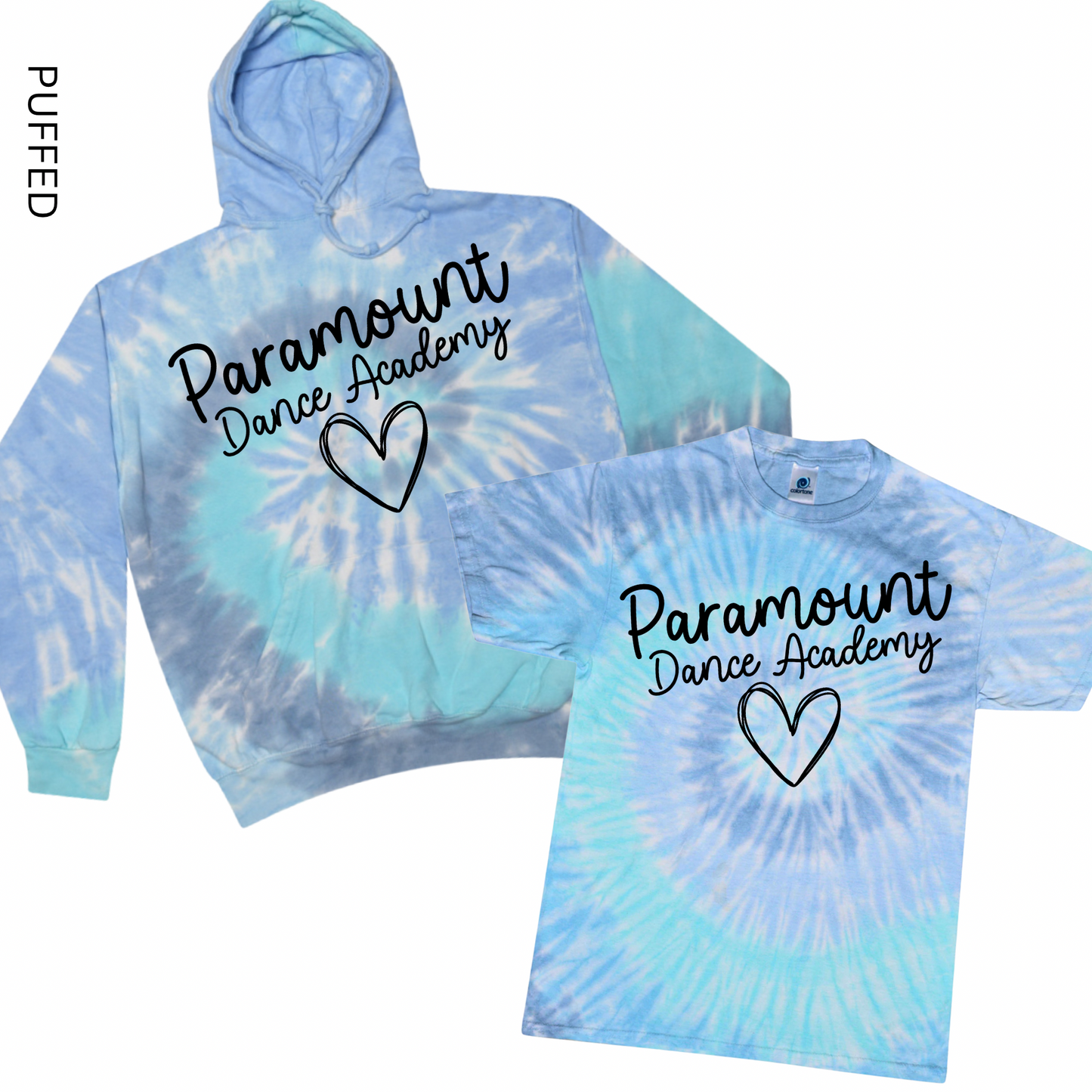 Puffed Paramount Dance Academy Heart Tie Dye | Paramount Dance Academy | LI Spirit & Sports Apparel