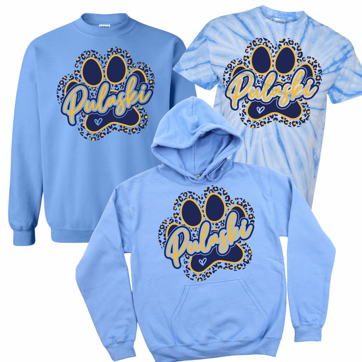 Pulaski Leopard Paw Print - Carolina Blue | Pulaski Road Spiritwear Fundraiser | LI Spirit & Sports Apparel