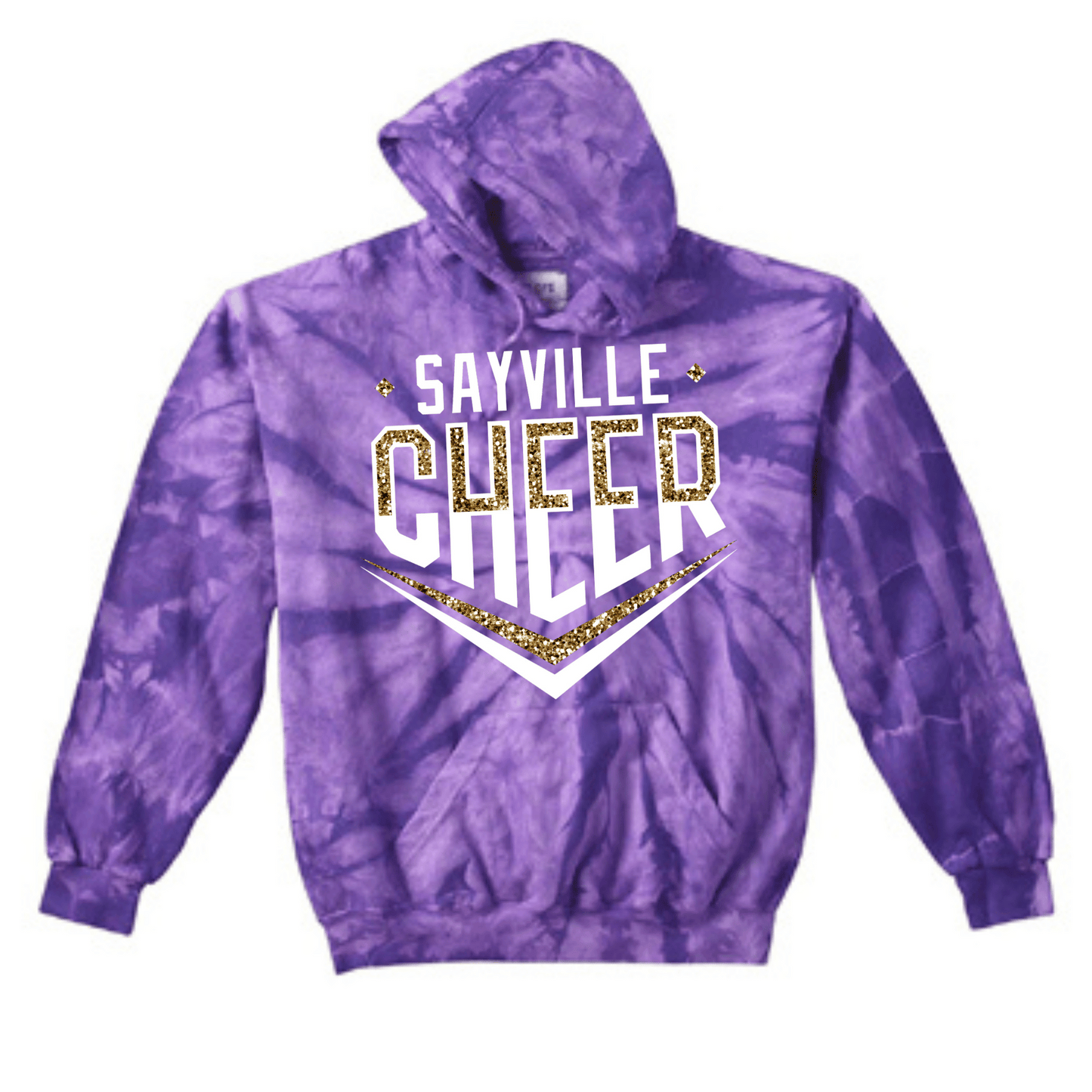 Glitter Sayville Cheer Tie Dye Hoodie | Sayville Cheer Spiritwear Fundraiser | LI Spirit & Sports Apparel