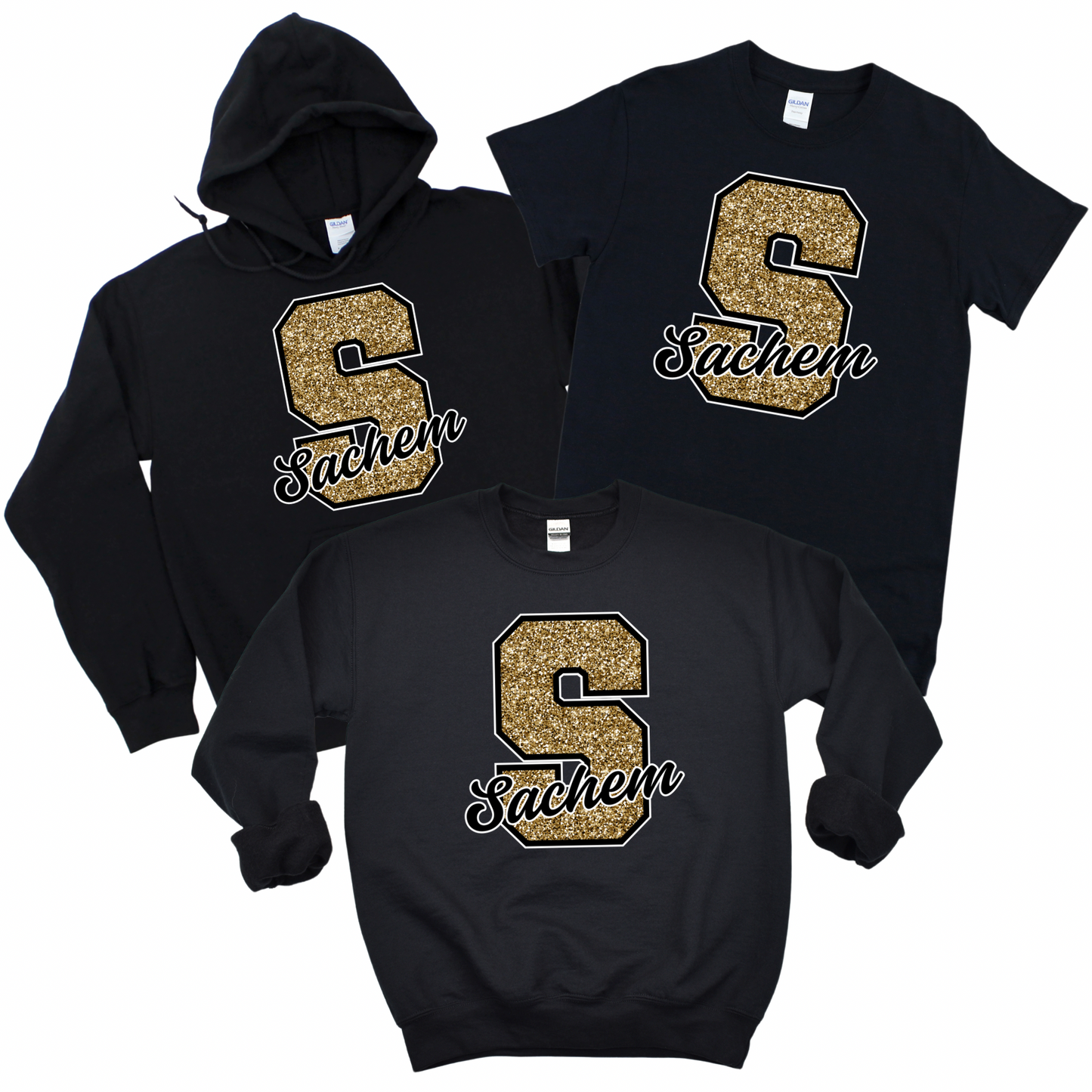 Sachem Gold Glitter S | Sachem Sports Apparel | LI Spirit & Sports Apparel