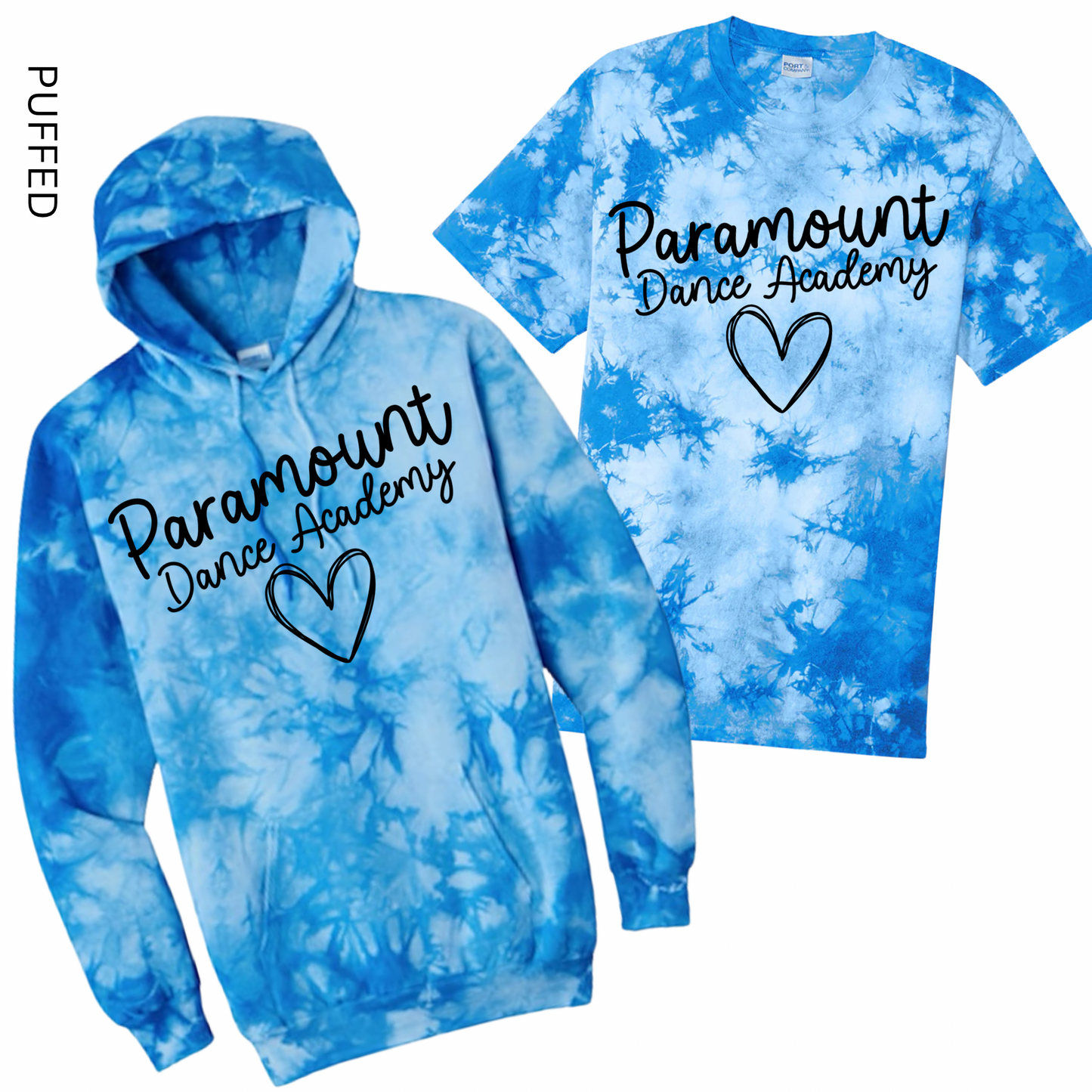 Puffed Paramount Dance Academy Heart Tie Dye | Paramount Dance Academy | LI Spirit & Sports Apparel
