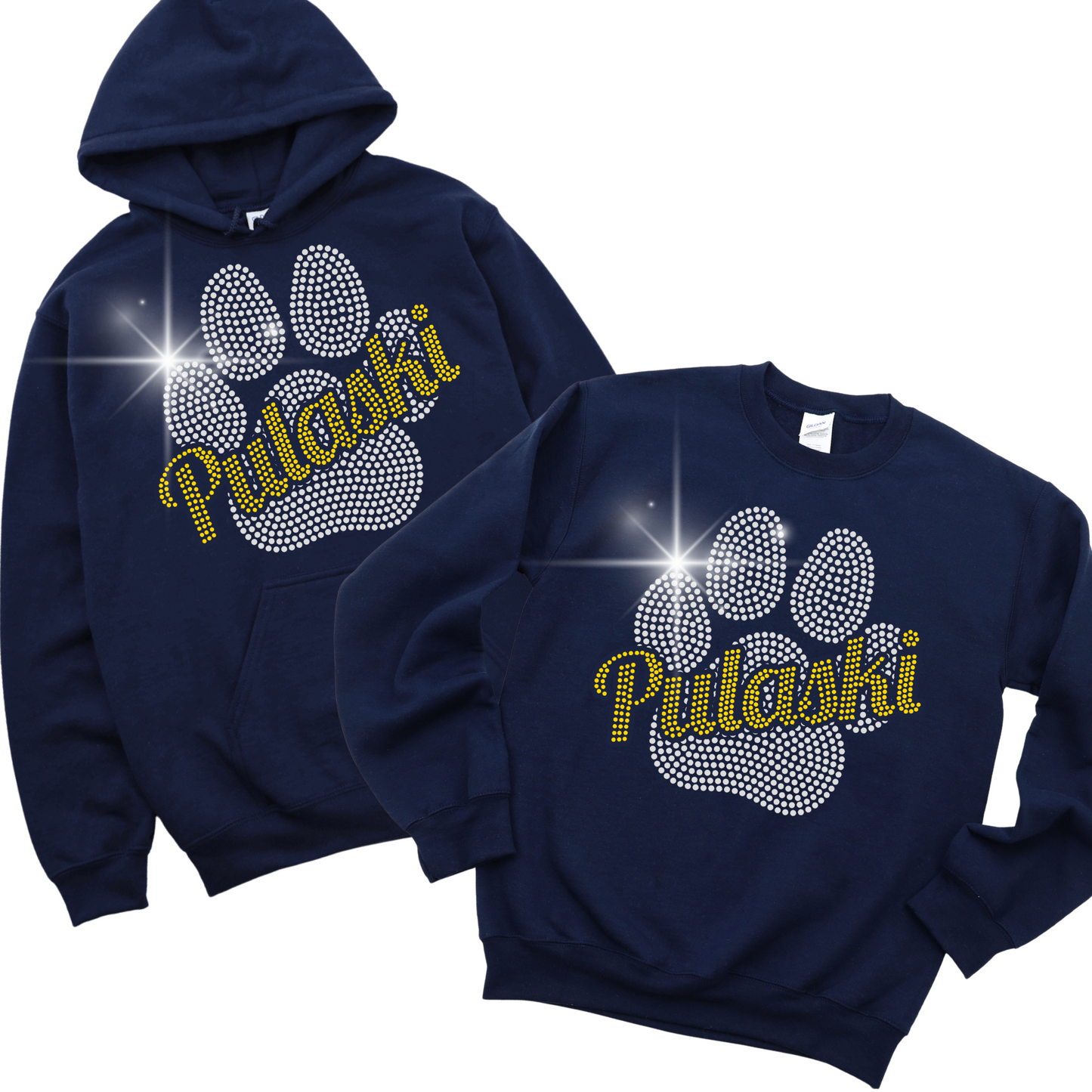 Rhinestone Pulaski Paw Print | Pulaski Road Spiritwear Fundraiser | LI Spirit & Sports Apparel