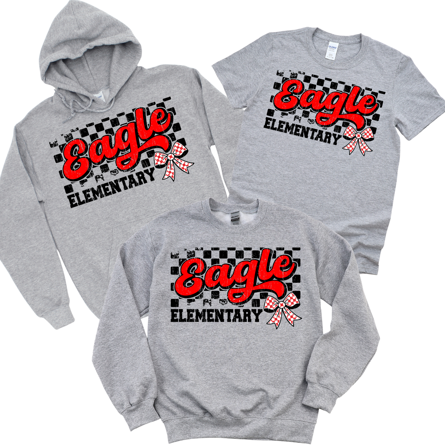 Checkered Eagle Bow | Eagle Elementary Spiritwear Fundraiser | LI Spirit & Sports Apparel