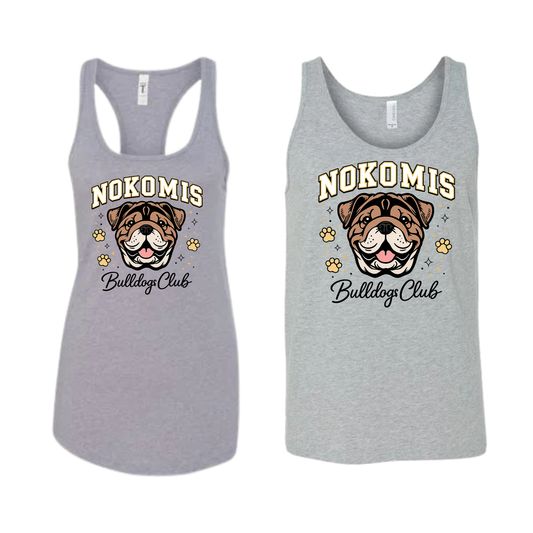 Nokomis Bulldogs Club Tank Top - Athletic Gray | Nokomis Spiritwear Fundraiser | LI Spirit & Sports Apparel