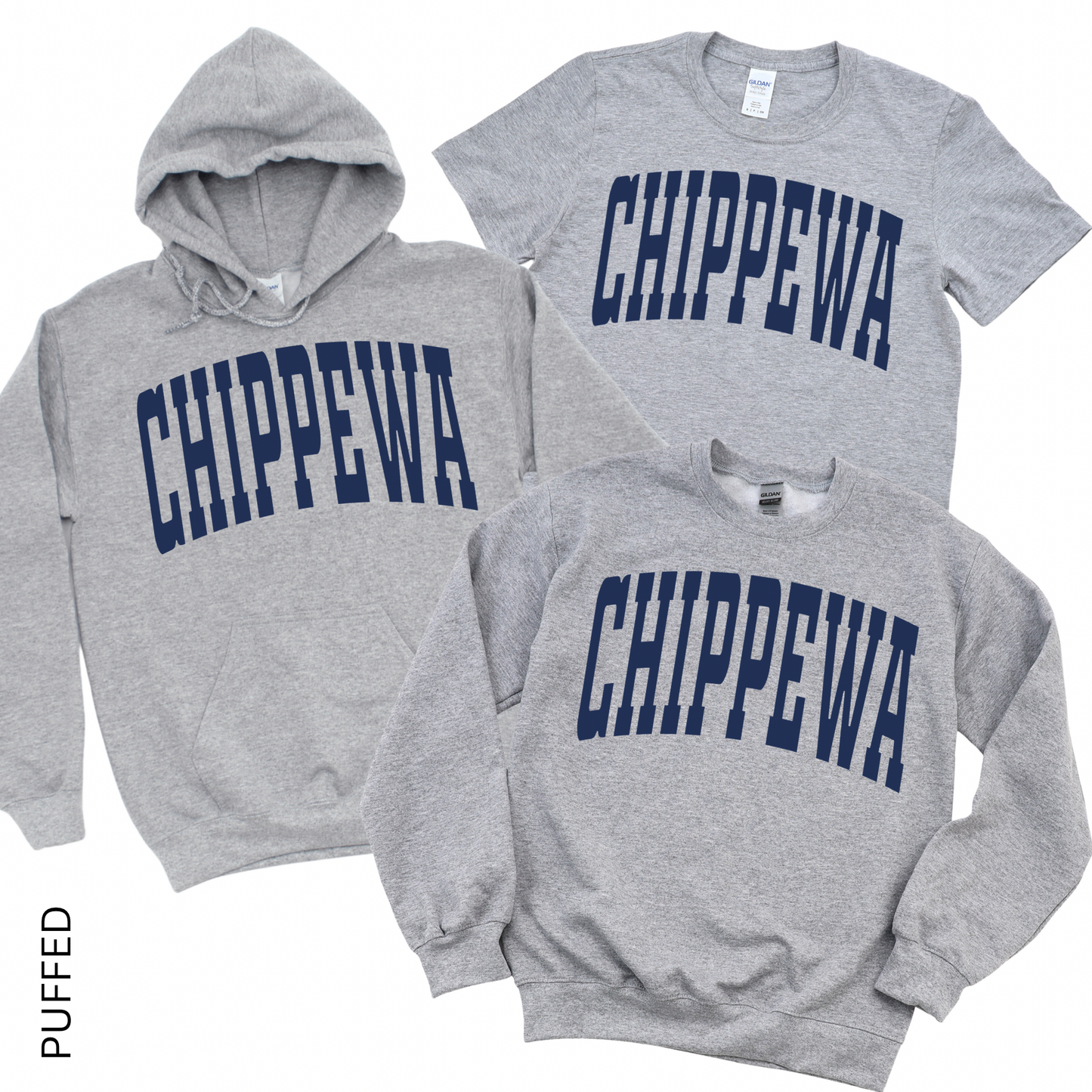 Puffed Varsity Chippewa | Chippewa Spiritwear Fundraiser | LI Spirit & Sports Apparel