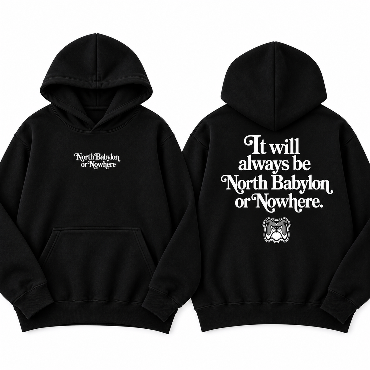 North Babylon or Nowhere  - Black | Woods Road Elementary Spiritwear Fundraiser | LI Spirit & Sports Apparel