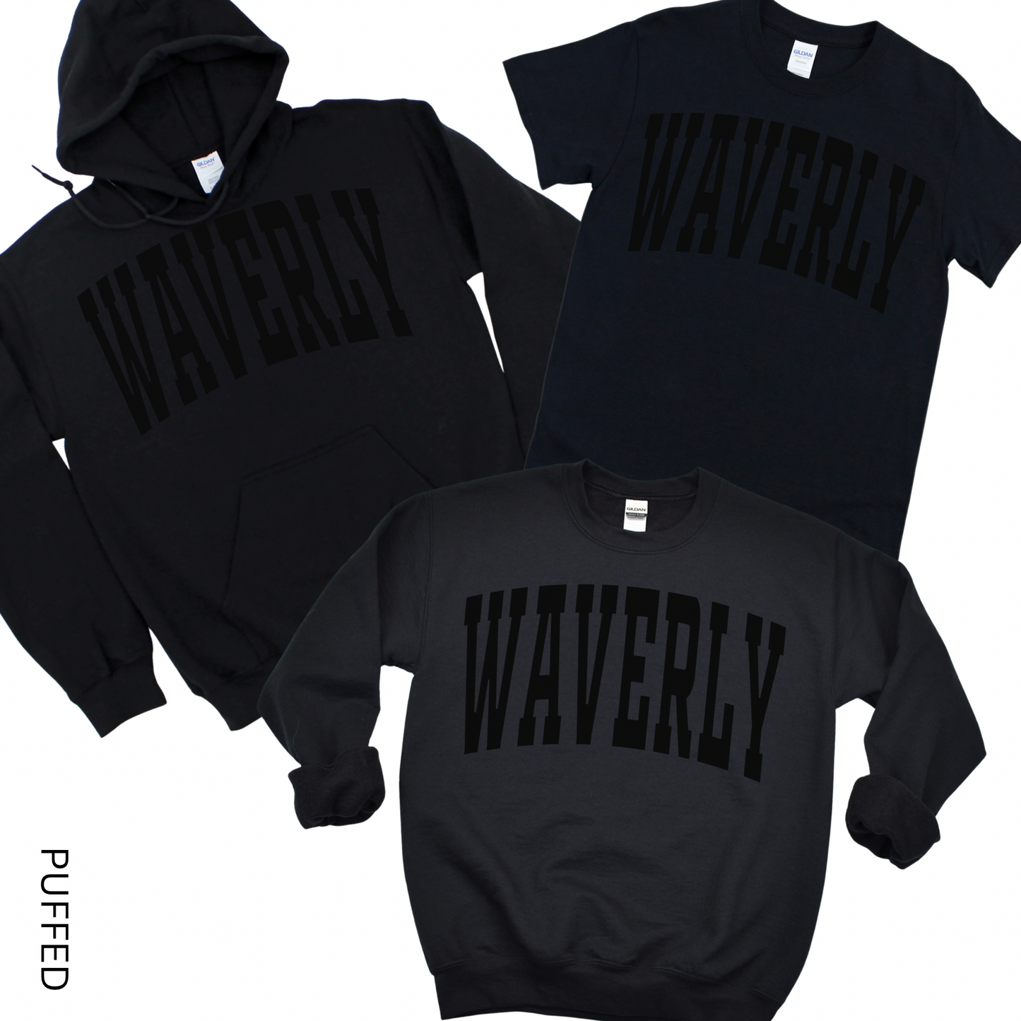 Puffed Waverly Black on Black | Waverly Elementary Spiritwear Fundraiser | LI Spirit & Sports Apparel