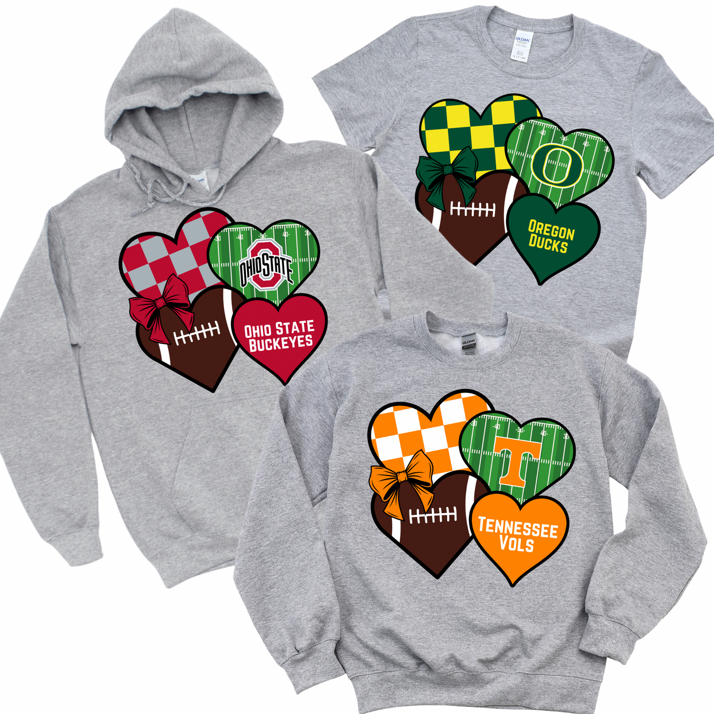 College Football Heart | Sports Apparel | LI Spirit & Sports Apparel