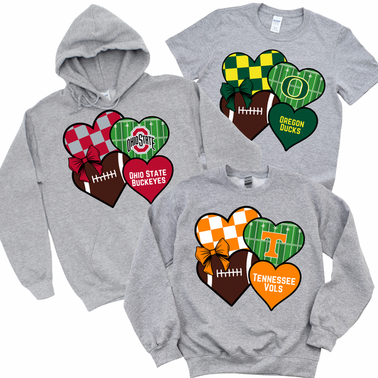 College Football Heart | Sports Apparel | LI Spirit & Sports Apparel