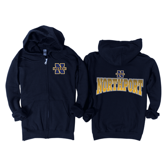 Legacy Northport Zip-Up Hoodie - Navy | Pulaski Road Spiritwear Fundraiser | LI Spirit & Sports Apparel