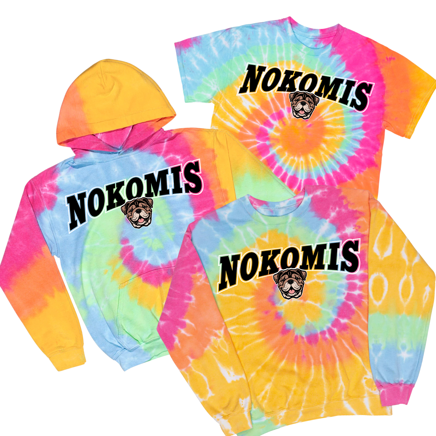 Nokomis Classic Arch Tie Dye | Nokomis Spiritwear Fundraiser | LI Spirit & Sports Apparel