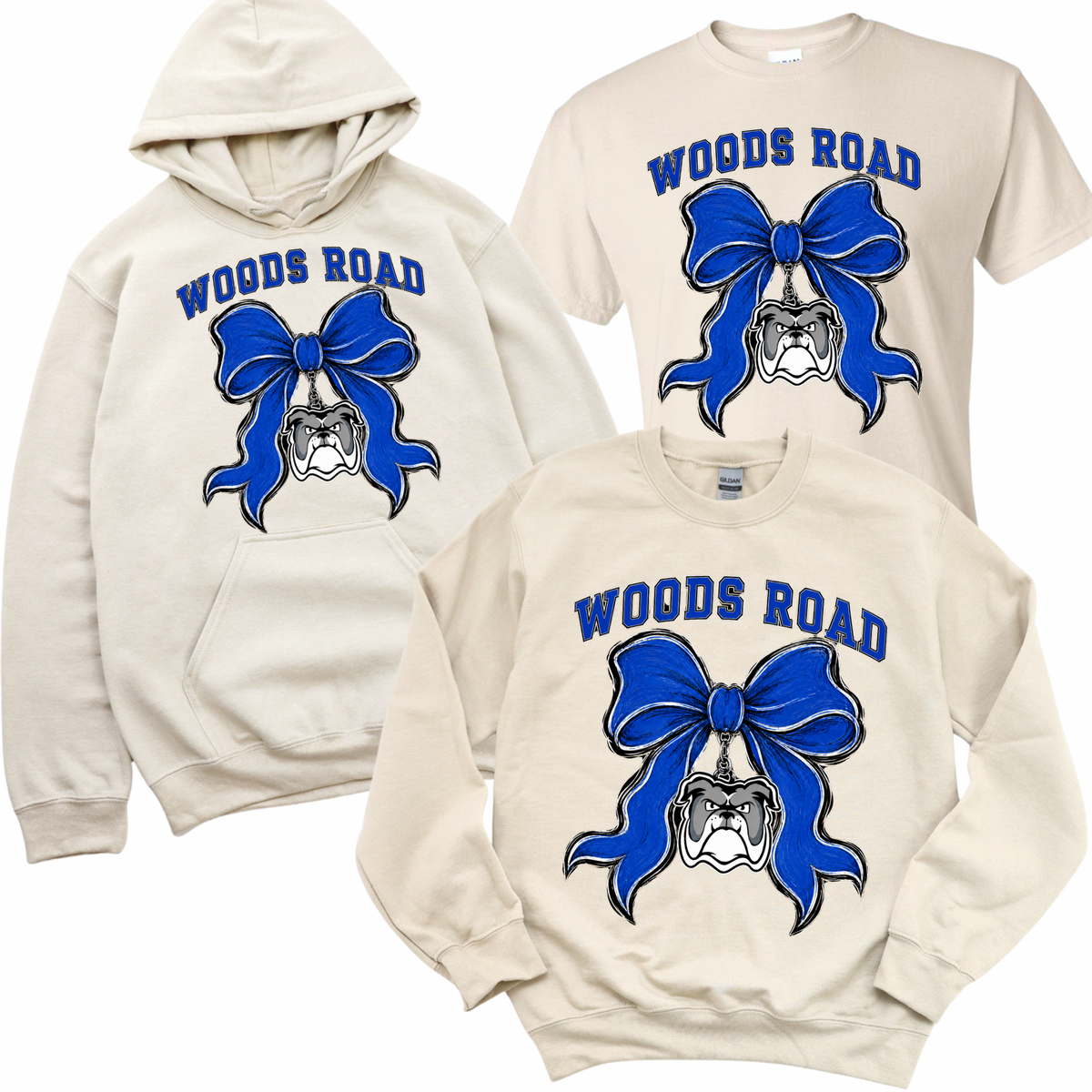 Woods Road Bow Charm - Sand | Woods Road Elementary Spiritwear Fundraiser | LI Spirit & Sports Apparel