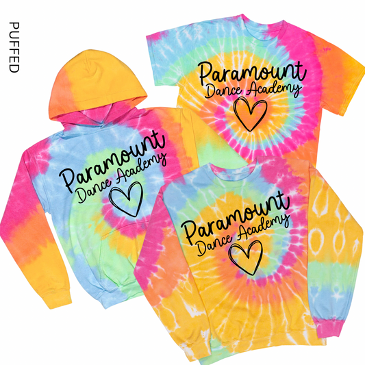 Puffed Paramount Dance Academy Heart Tie Dye | Paramount Dance Academy | LI Spirit & Sports Apparel