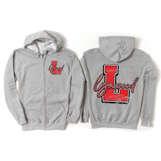 Lynwood Heritage Zip-Up Hoodie - Athletic Gray | Lynwood Spiritwear Fundraiser | LI Spirit & Sports Apparel
