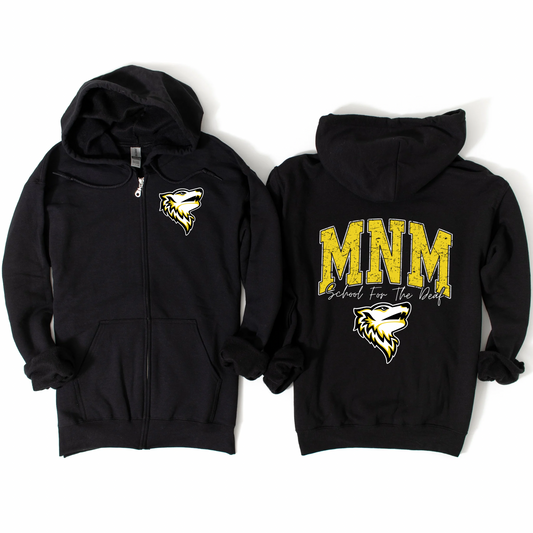 Varsity MNM Wolves Zip-Up Hoodie | MNM School for the Deaf Spiritwear Fundraiser | LI Spirit & Sports Apparel