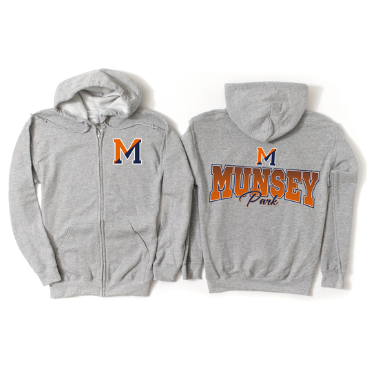 Munsey Park Legacy Zip-Up Hoodie - Athletic Gray | Munsey Park Spiritwear Fundraiser | LI Spirit & Sports Apparel