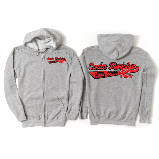 Retro Center Moriches Zip-Up Hoodie | Center Moriches MS Spiritwear Fundraiser | LI Spirit & Sports Apparel