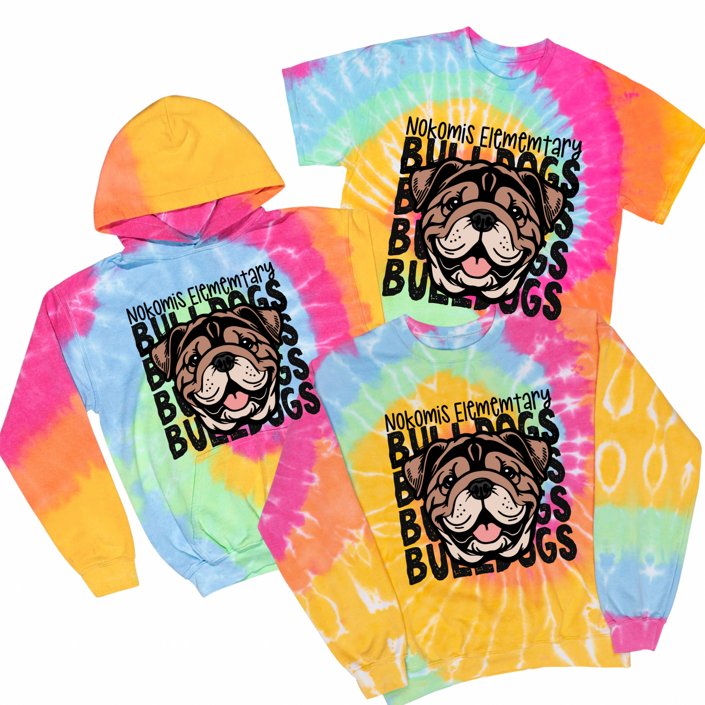 Nokomis Elementary Bulldogs Tie Dye | Nokomis Spiritwear Fundraiser | LI Spirit & Sports Apparel