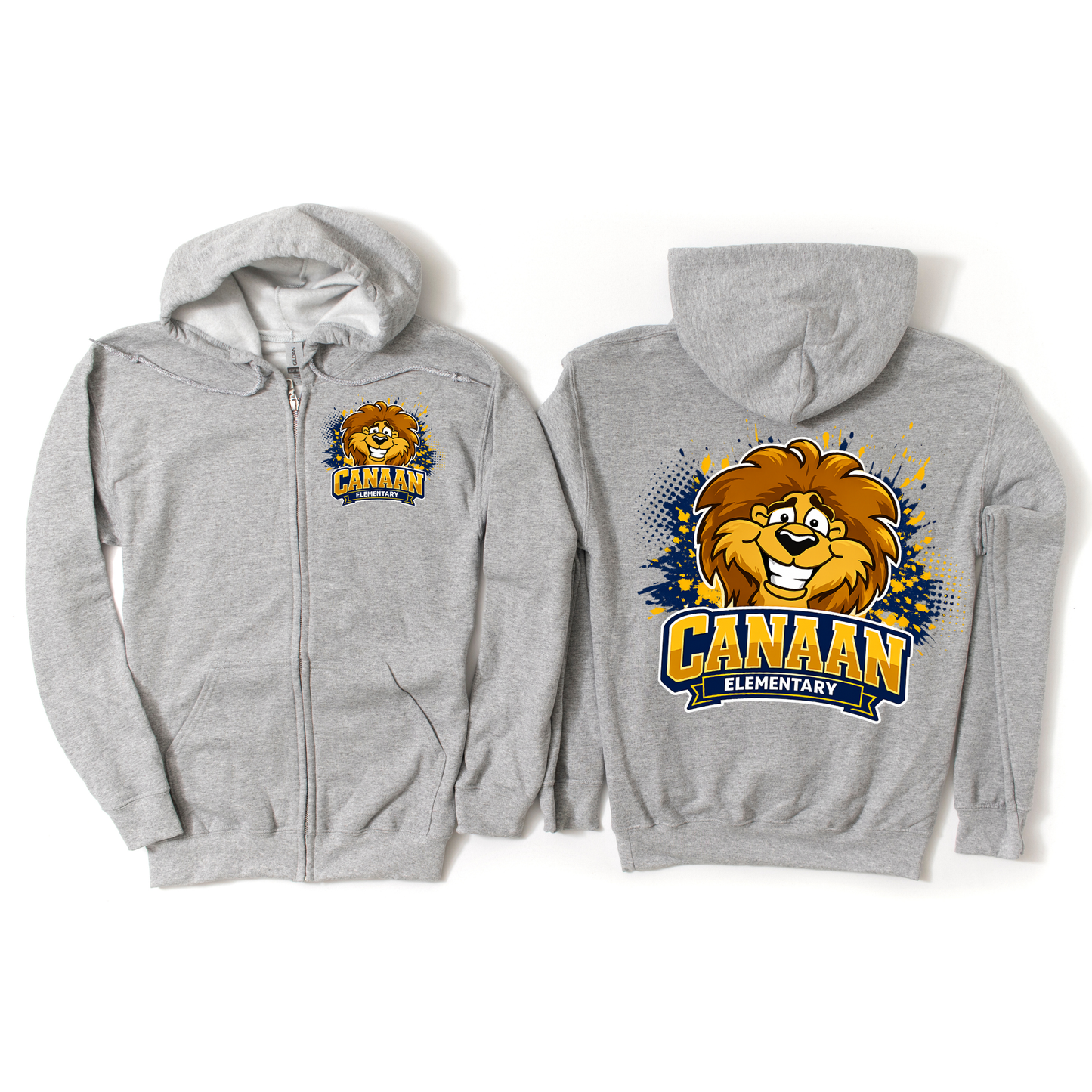 Canaan Elementary Breakout Zip-Up Hoodie - Athletic Gray | Canaan Spiritwear Fundraiser | LI Spirit & Sports Apparel