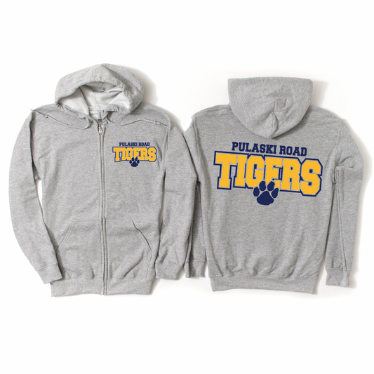 Pulaski Tigers Zip-Up Hoodie | Pulaski Road Spiritwear Fundraiser | LI Spirit & Sports Apparel