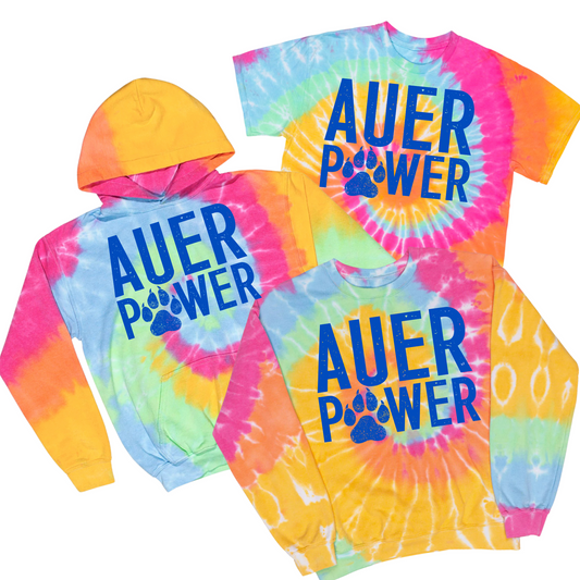 Auer Power Tie Dye | Eugene Auer Spiritwear Fundraiser | LI Spirit & Sports Apparel