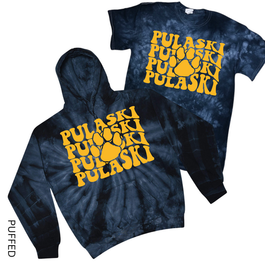 Puffed Pulaski Stacked [Pick Your Own Tie Dye] | Pulaski Road Spiritwear Fundraiser | LI Spirit & Sports Apparel