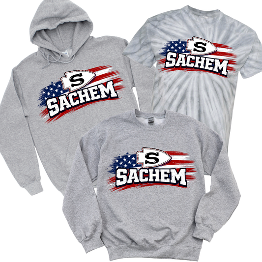 Patriotic Sachem - Athletic Gray | Nokomis Elementary Spiritwear Fundraiser | LI Spirit & Sports Apparel