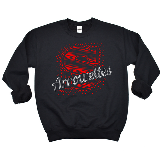 Rhinestone Sachem Arrowettes Crewneck | Sachem Apparel | LI Spirit & Sports Apparel