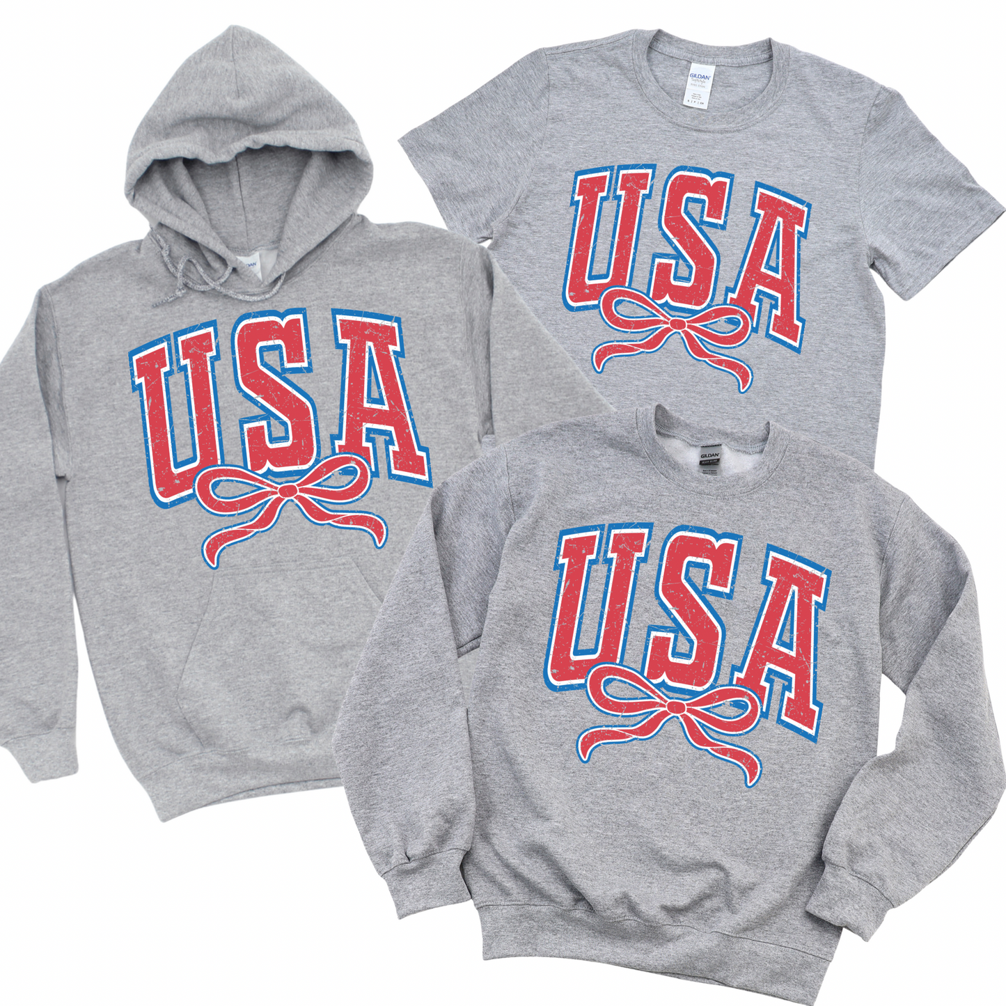 USA Bow - Athletic Gray | USA Collection | LI Spirit & Sports Apparel