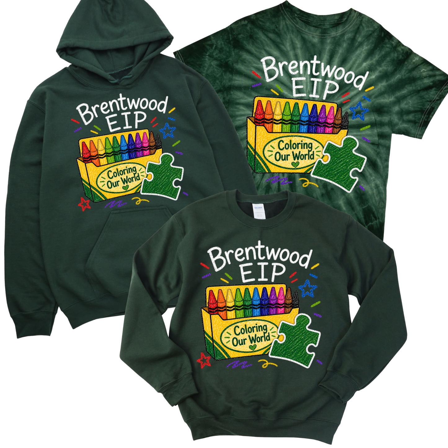 Brentwood EIP Color Crew - Forest Green | Brentwood EIP Spiritwear Fundraiser | LI Spirit & Sports Apparel