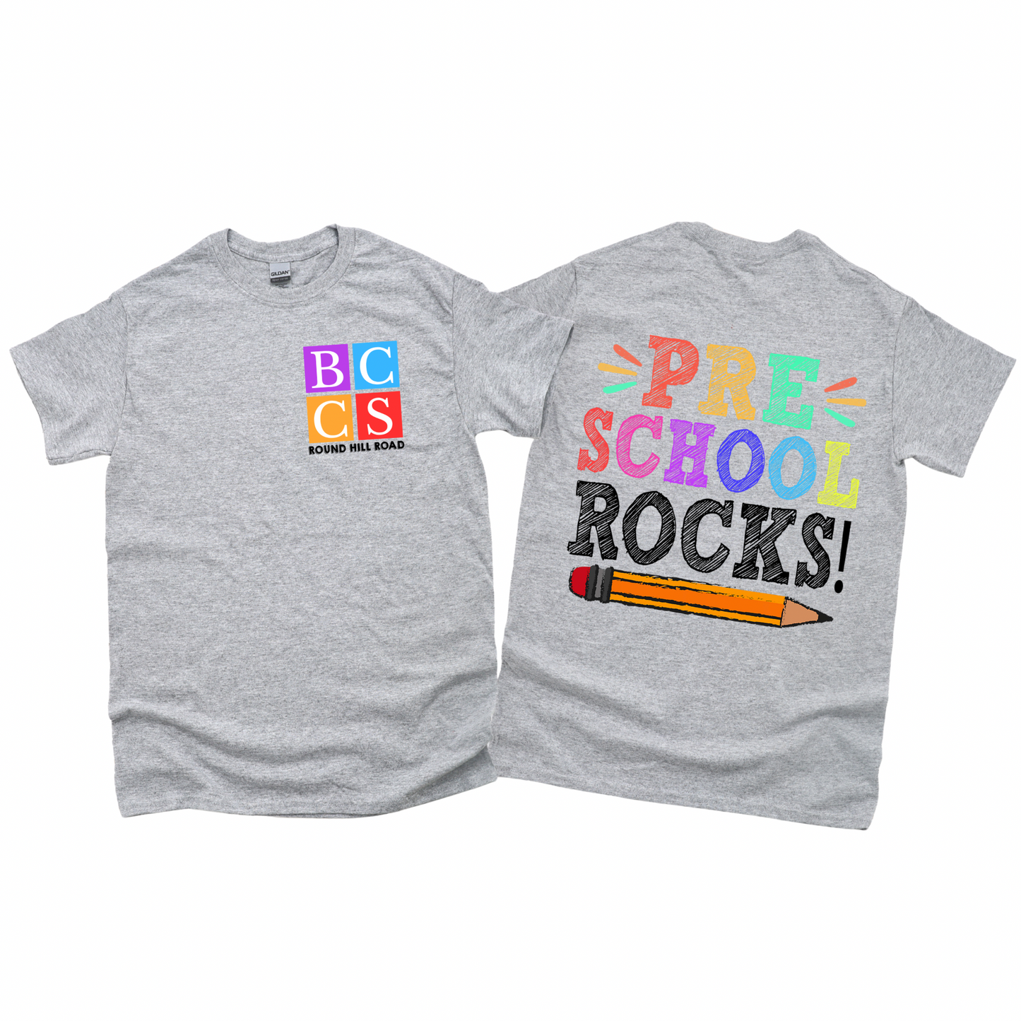 BCCS Round Hill Preschool Rocks - Athletic Gray | BCCS Round Hill Road Spiritwear Fundraiser | LI Spirit & Sports Apparel