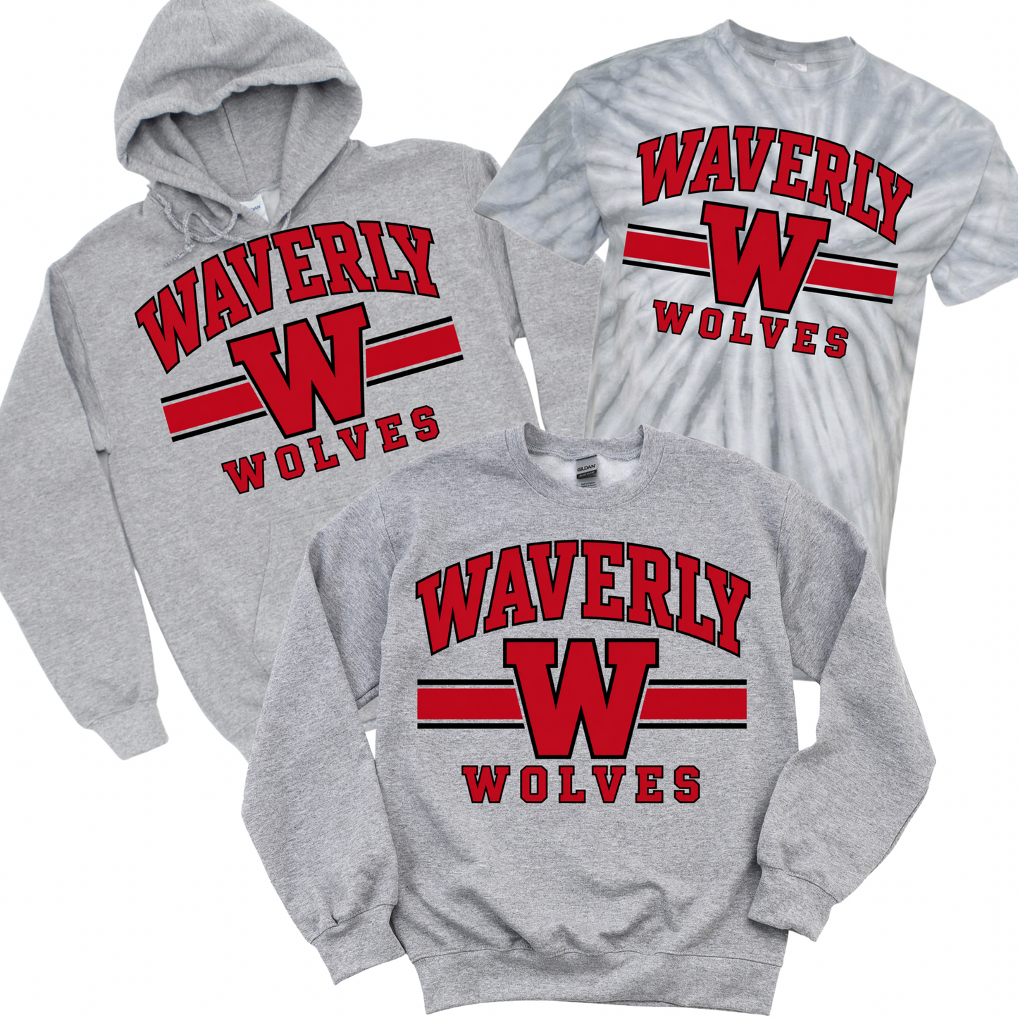 Waverly Victory Stripe - Athletic Gray | Waverly Elementary Spiritwear Fundraiser | LI Spirit & Sports Apparel