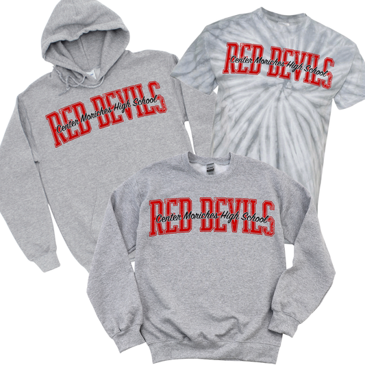 CM Red Devils Signature - Athletic Gray | Center Moriches HS Spiritwear Fundraiser | LI Spirit & Sports Apparel