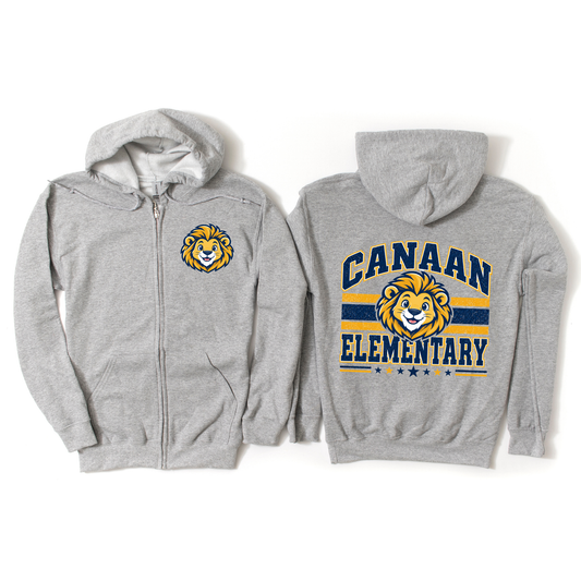 Canaan Retro Lion Zip-Up Hoodie - Athletic Gray | Canaan Spiritwear Fundraiser | LI Spirit & Sports Apparel