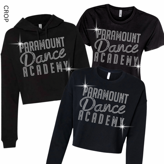 Rhinestone Paramount Dance Academy Cropped [Adult Sizes Only] | Paramount Dance Academy | LI Spirit & Sports Apparel