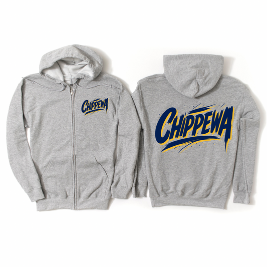 Chippewa Drip Zip-Up Hoodie | Chippewa Spiritwear Fundraiser | LI Spirit & Sports Apparel