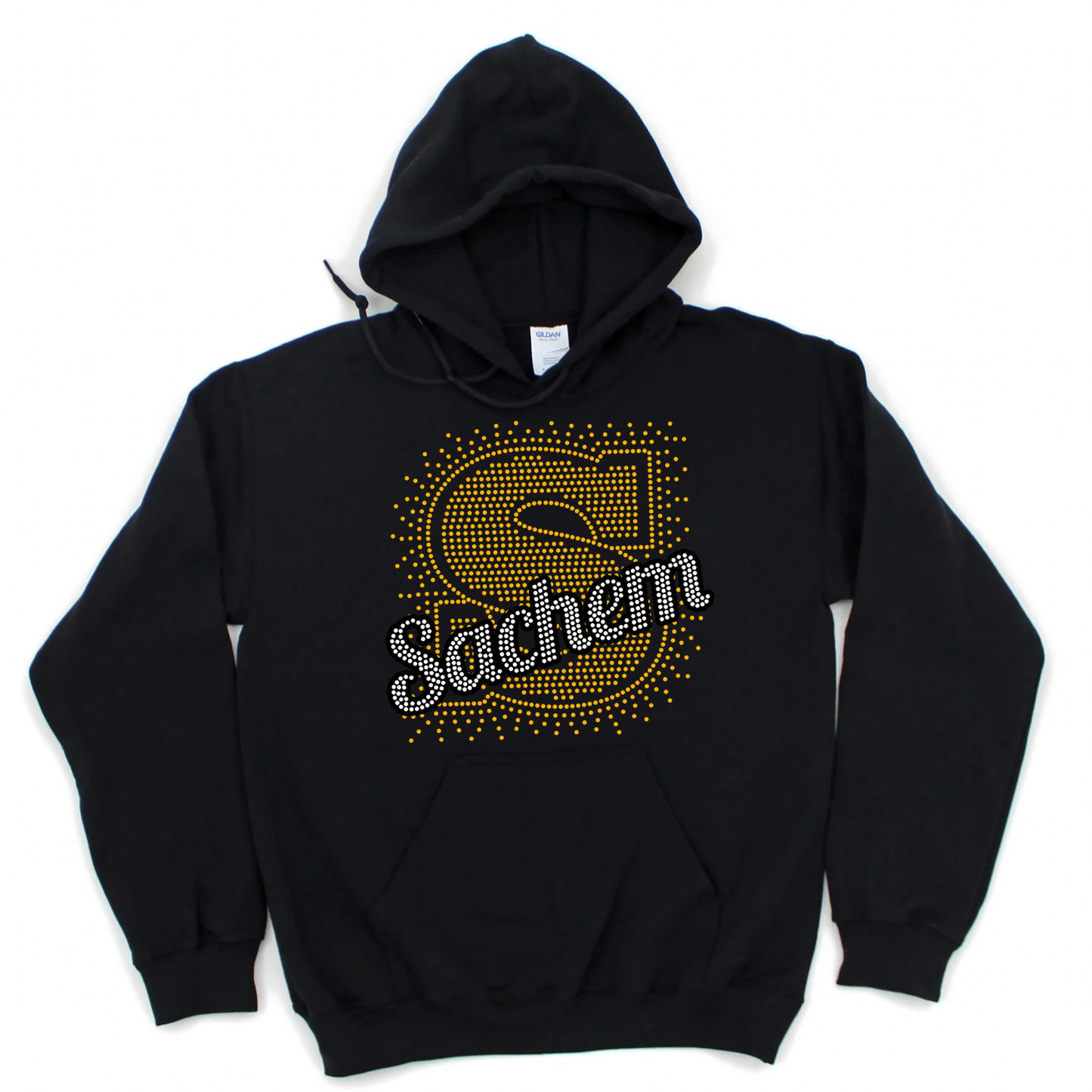 Rhinestone Gold Sachem Hoodie | Nokomis Spiritwear Fundraiser | LI Spirit & Sports Apparel